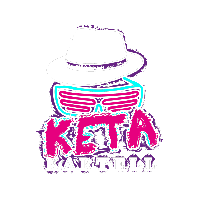 DAS KETA KARTELL LOGO, weißer Fedora, LED Brille, stilisiert